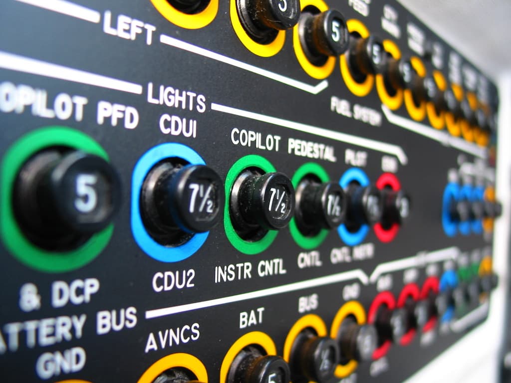 Coloured circuit breaker panel